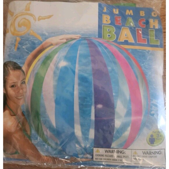 Intex Jumbo Beach Ball 42 Inch The Wet Set Stripes 2010 Rare Sealed - Picture 1 of 4